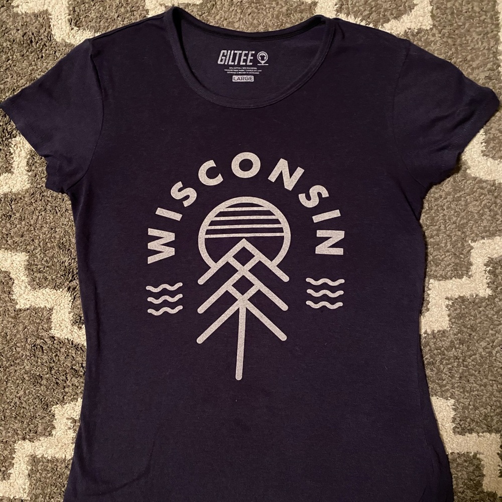 Wisconsin Fitted Vintage Graphic Tee Large - Picture 1 of 4